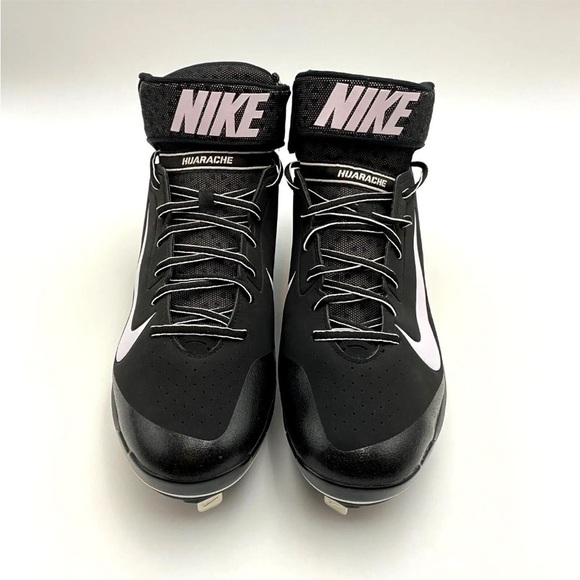 NEW Nike Air Huarache Pro Mid Metal Men’s Baseball Cleats 13 Black 599235-001 - Picture 2 of 8